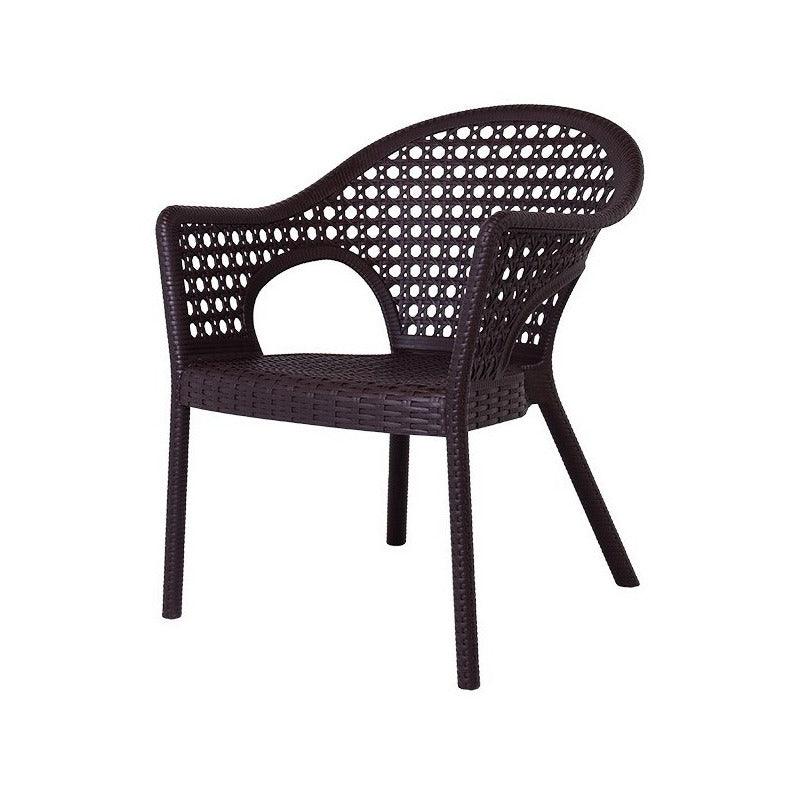 Set de 2 Sillas de Comedor Tipo Ratán Con Descansabrazos para Exterior e Interior con Protección Solar UV, Modelo Iris 7029 - LuzDeco