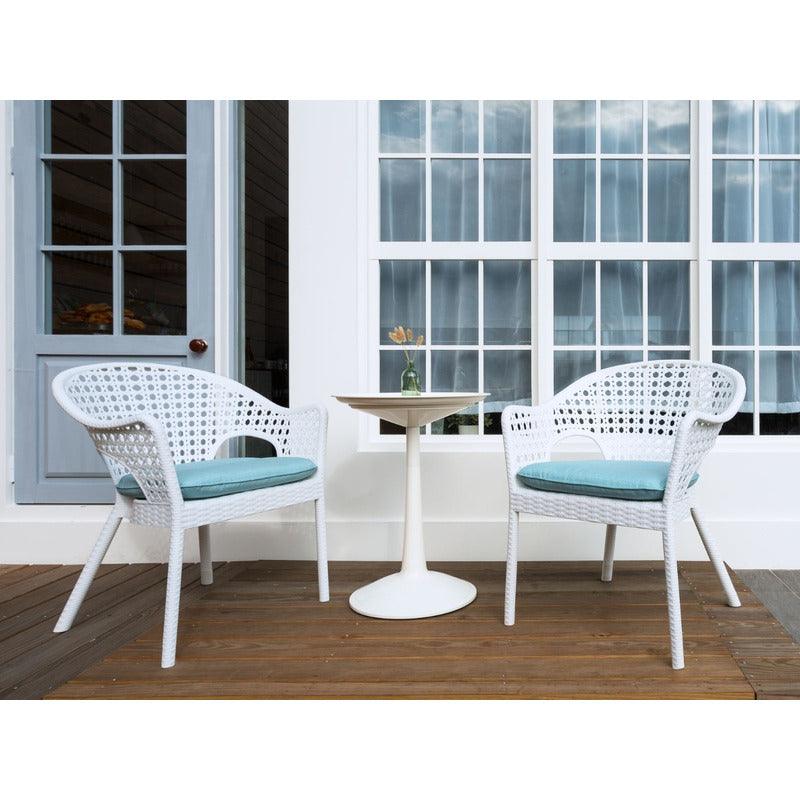 Set de 2 Sillas de Comedor Tipo Ratán Con Descansabrazos para Exterior e Interior con Protección Solar UV, Modelo Iris 7029 - LuzDeco