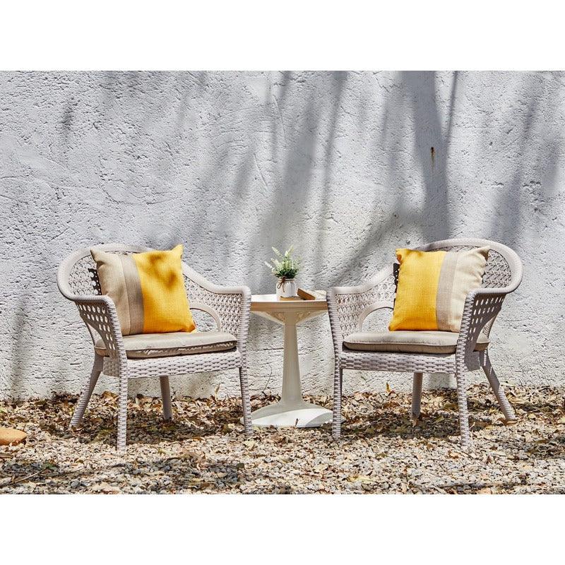 Set de 2 Sillas de Comedor Tipo Ratán Con Descansabrazos para Exterior e Interior con Protección Solar UV, Modelo Iris 7029 - LuzDeco