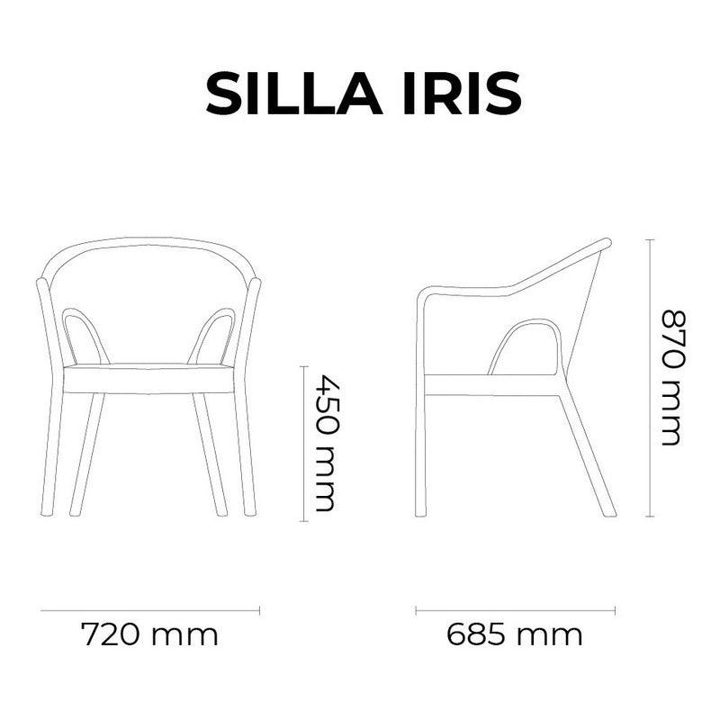 Set de 2 Sillas de Comedor Tipo Ratán Con Descansabrazos para Exterior e Interior con Protección Solar UV, Modelo Iris 7029 - LuzDeco