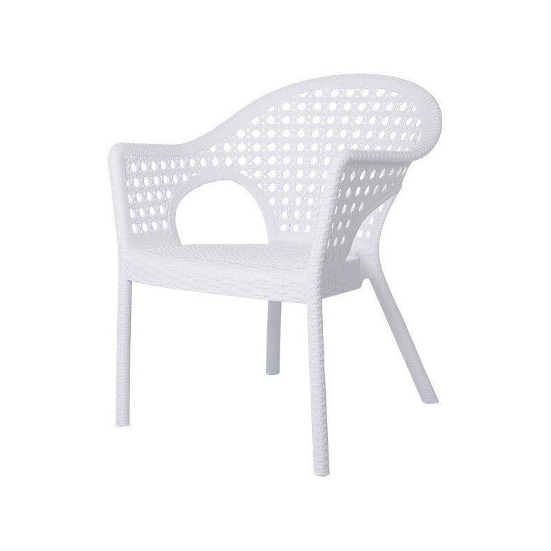 Set de 2 Sillas de Comedor Tipo Ratán Con Descansabrazos para Exterior e Interior con Protección Solar UV, Modelo Iris 7029 - LuzDeco