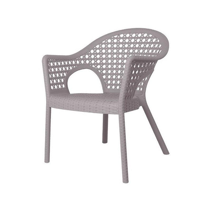 Set de 2 Sillas de Comedor Tipo Ratán Con Descansabrazos para Exterior e Interior con Protección Solar UV, Modelo Iris 7029 - LuzDeco