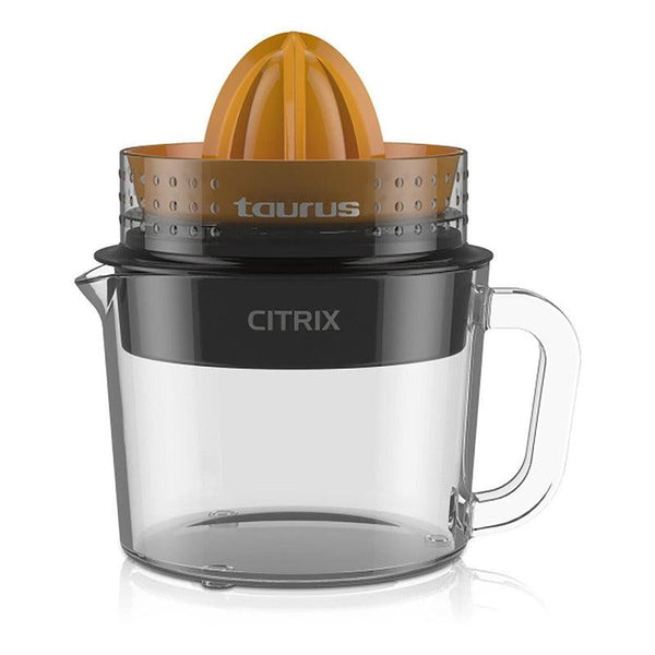 Taurus Exprimidor Eléctrico de Vidrio con Capacidad de 1 L Color Negro y Naranja, Modelo Citrix - LuzDeco