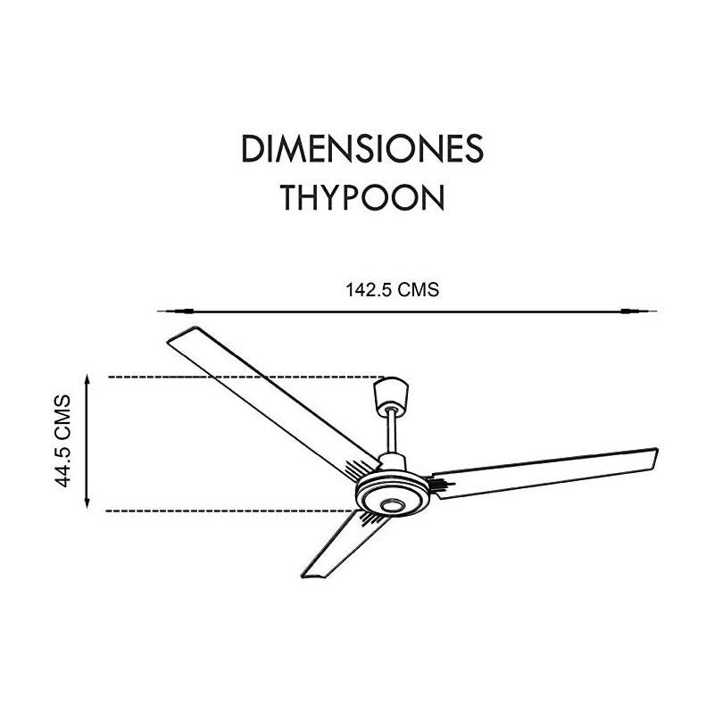 Ventilador De Techo Industrial 56'' Tishman 3 Aspas De Metal - LuzDeco