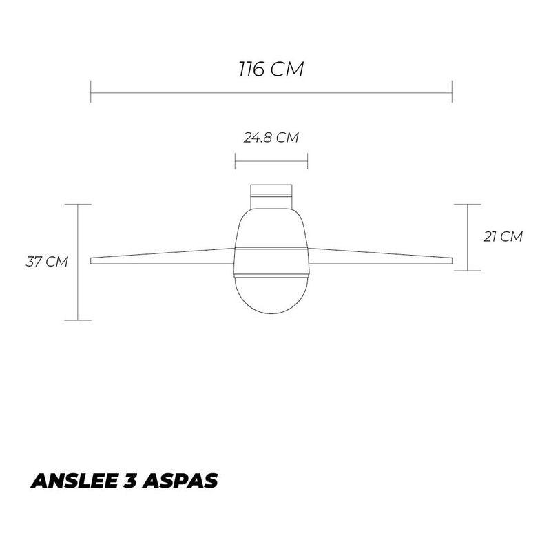 Ventilador de Techo | Anslee | 46 pulgadas | 5 aspas | Control Cadena - LuzDeco