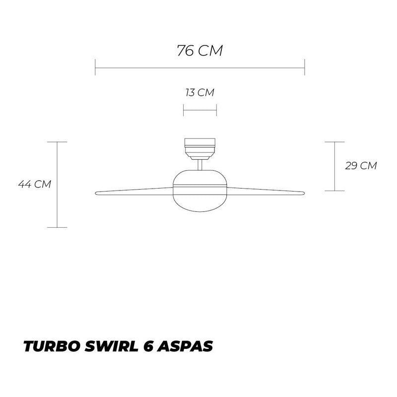 Westinghouse Ventilador de Techo con Luz y Cadena de 30" con 6 Aspas, Modelo Turbo Swirl - LuzDeco