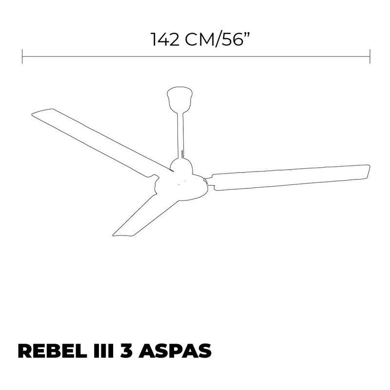 Westinghouse Ventilador Industrial de Techo con Control de Pared de 56" con 3 Aspas, Modelo Rebel III 72899 - LuzDeco